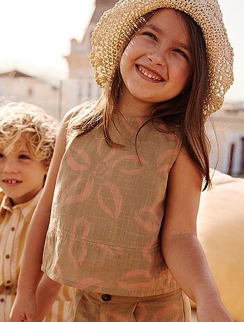 Blusa sin mangas con lazos