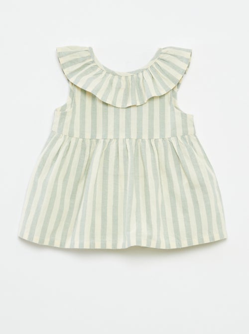 Blusa sin mangas con plastrón con volante - Kiabi