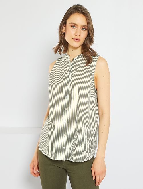 Blusa sin mangas con plumeti - VERDE - Kiabi - 12.00€