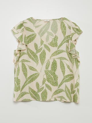 Blusa sin mangas con volantes