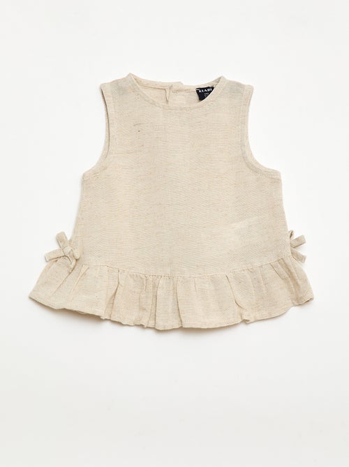 Blusa sin mangas con volantes y lazos - Kiabi