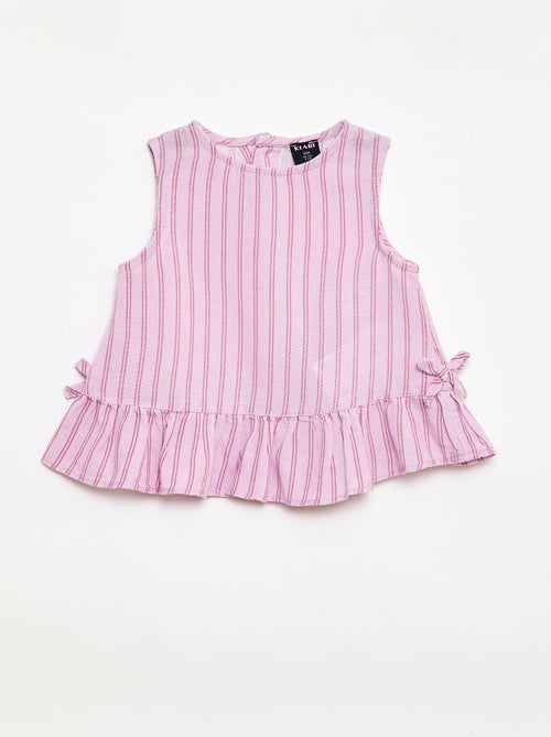 Blusa sin mangas con volantes y lazos - Kiabi