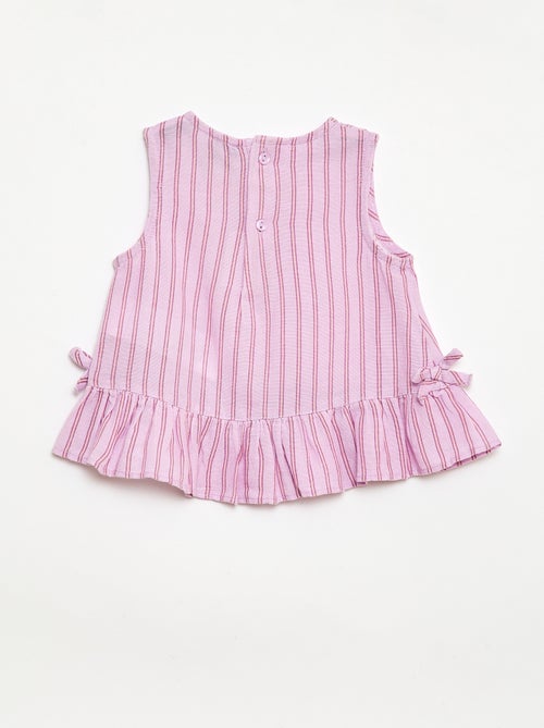 Blusa sin mangas con volantes y lazos - Kiabi