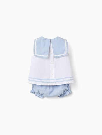 Blusa sin mangas + cubrepañal de algodón