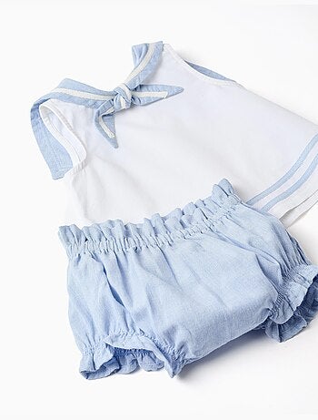 Blusa sin mangas + cubrepañal de algodón
