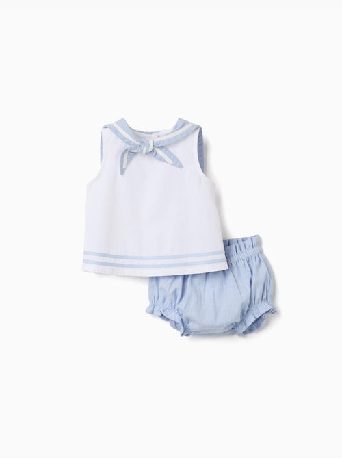 Blusa sin mangas + cubrepañal de algodón - Kiabi