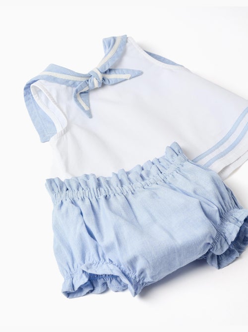 Blusa sin mangas + cubrepañal de algodón - Kiabi