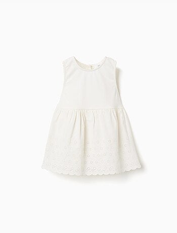 Blusa sin mangas de algodón con bordado inglés