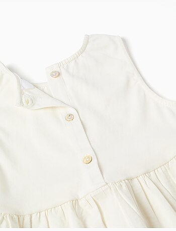 Blusa sin mangas de algodón con bordado inglés