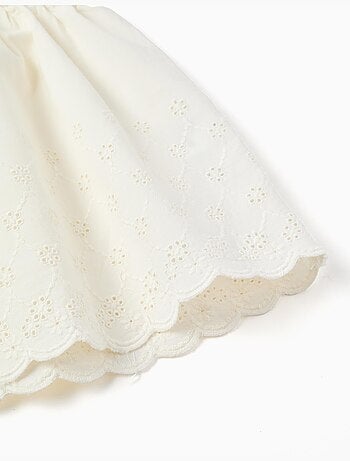 Blusa sin mangas de algodón con bordado inglés