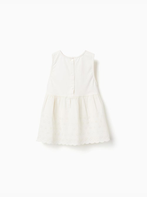 Blusa sin mangas de algodón con bordado inglés - Kiabi