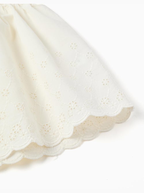 Blusa sin mangas de algodón con bordado inglés - Kiabi