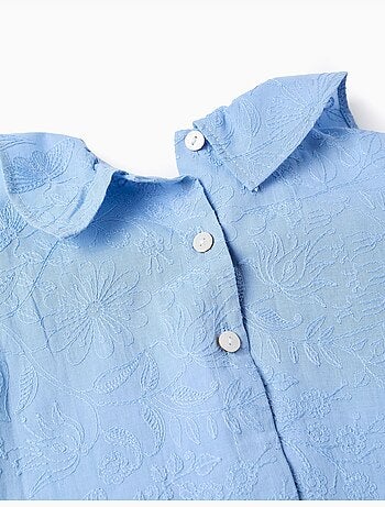 Blusa sin mangas de algodón con bordados