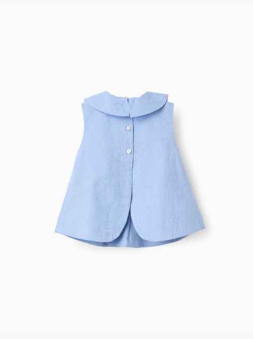 Blusa sin mangas de algodón con bordados - Kiabi