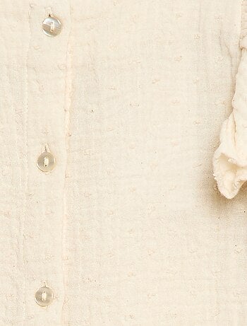 Blusa sin mangas de doble gasa de algodón