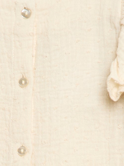 Blusa sin mangas de doble gasa de algodón - Kiabi