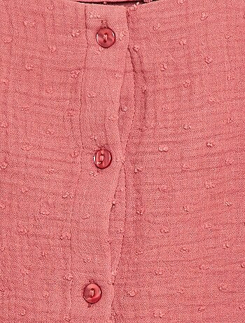 Blusa sin mangas de doble gasa de algodón