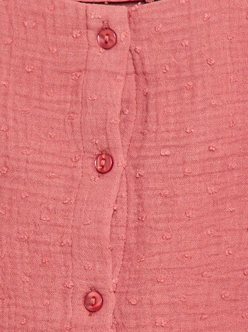 Blusa sin mangas de doble gasa de algodón - Kiabi