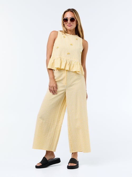 Blusa sin mangas de punto gofrado - Kiabi
