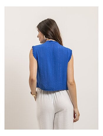 Blusa sin mangas fruncida OZAKIA