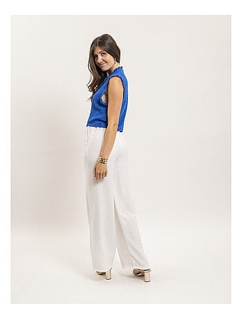 Blusa sin mangas fruncida OZAKIA