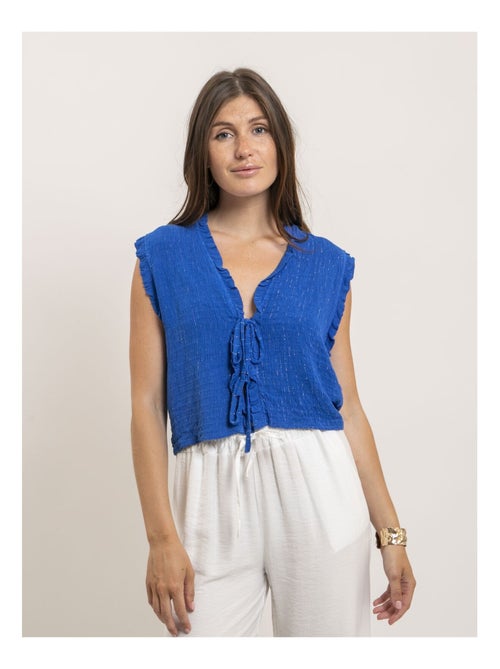 Blusa sin mangas fruncida OZAKIA - Kiabi
