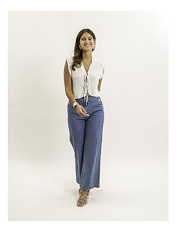 Blusa sin mangas fruncida OZAKIA