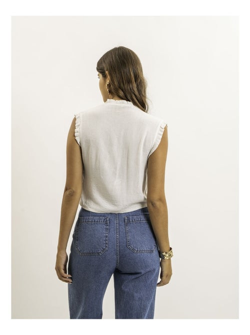 Blusa sin mangas fruncida OZAKIA - Kiabi