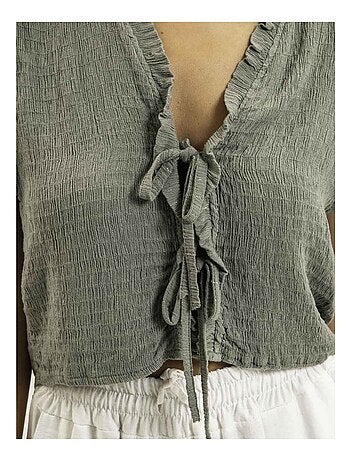 Blusa sin mangas fruncida OZAKIA