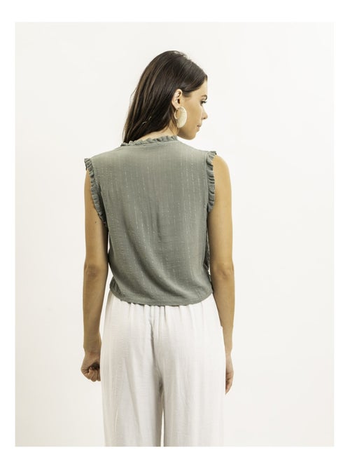 Blusa sin mangas fruncida OZAKIA - Kiabi