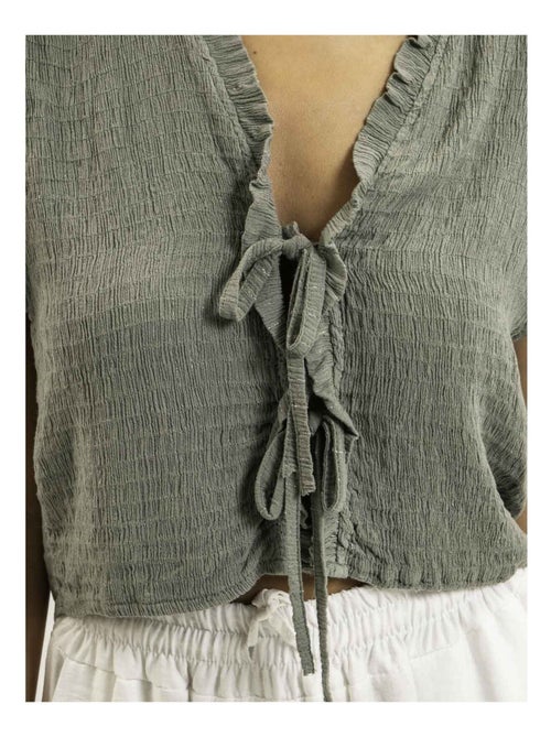 Blusa sin mangas fruncida OZAKIA - Kiabi