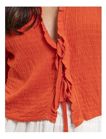 Blusa sin mangas fruncida OZAKIA