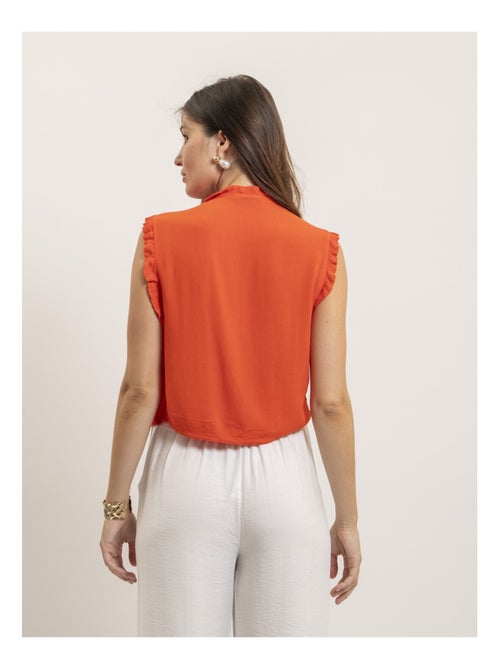 Blusa sin mangas fruncida OZAKIA - Kiabi