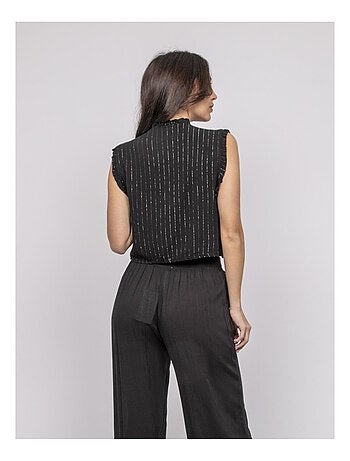 Blusa sin mangas fruncida OZAKIA