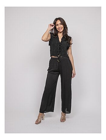 Blusa sin mangas fruncida OZAKIA