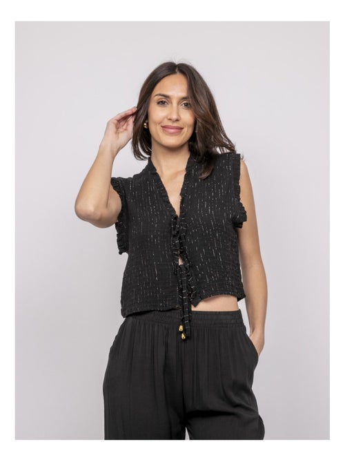 Blusa sin mangas fruncida OZAKIA - Kiabi