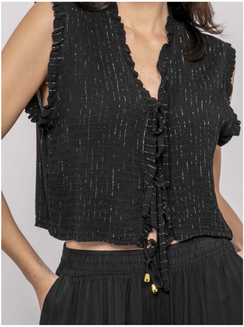 Blusa sin mangas fruncida OZAKIA - Kiabi