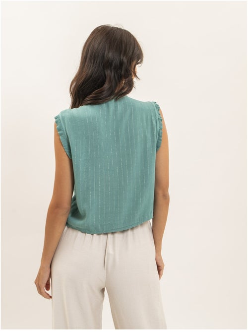 Blusa sin mangas fruncida OZAKIA - Kiabi
