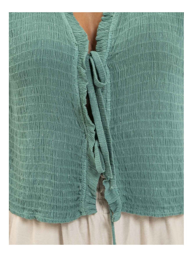 Blusa sin mangas fruncida OZAKIA Verde pistacho - Kiabi
