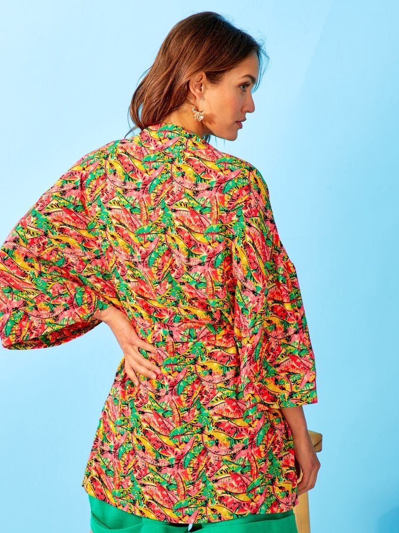 Blusa tipo kimono estampado - ROJO - Kiabi - 15.00€