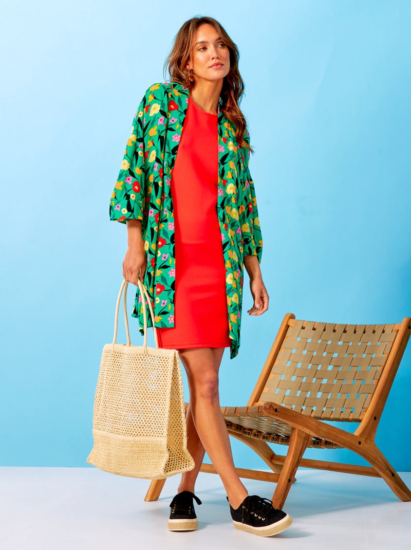 Blusa tipo kimono con estampado VERDE - Kiabi