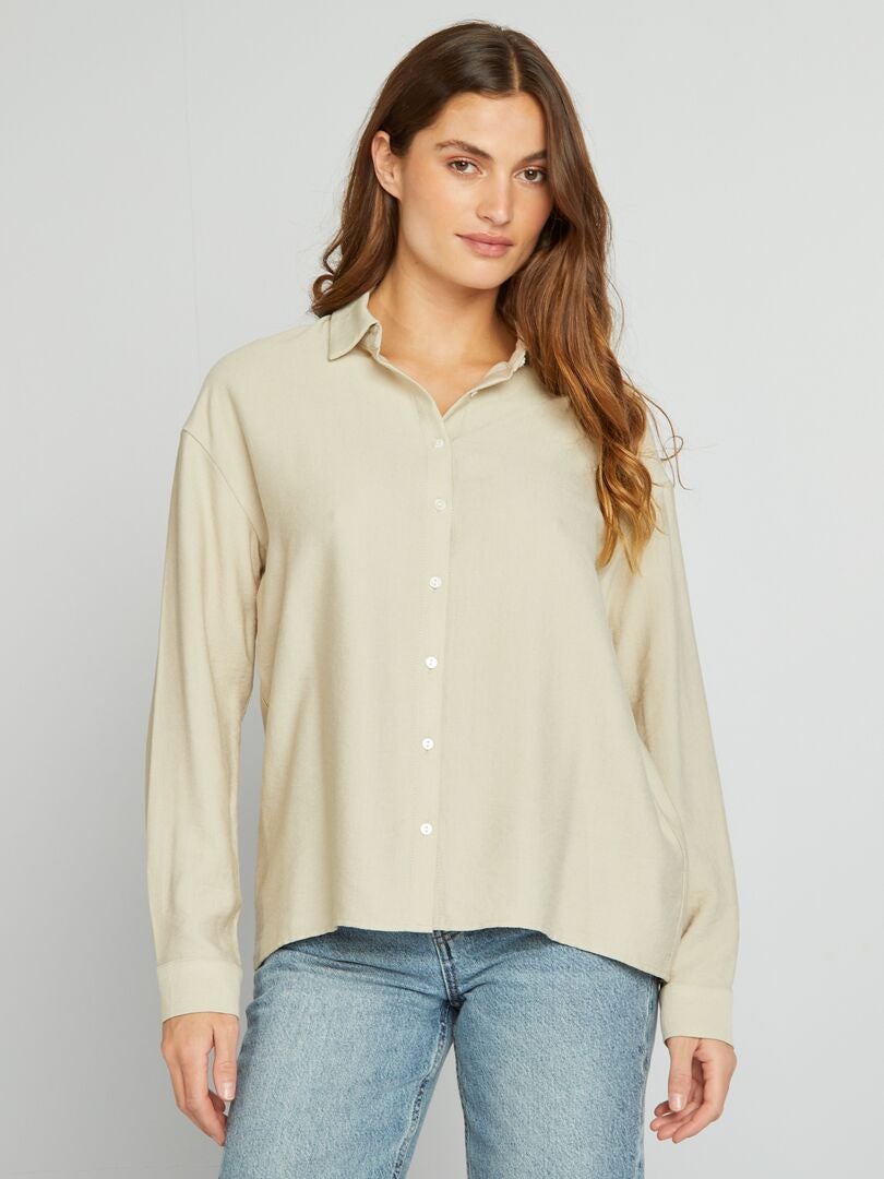 Blusa vaporosa con corte asimétrico BEIGE - Kiabi