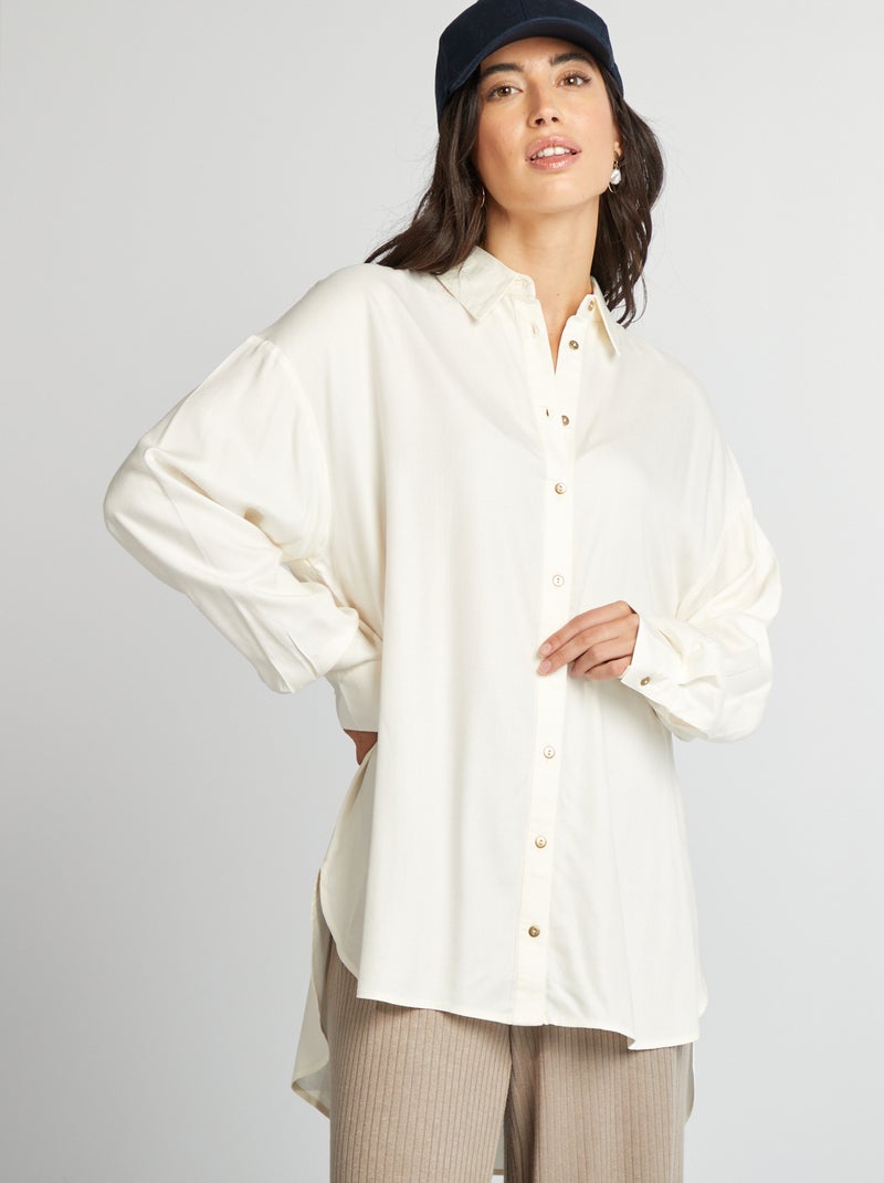 Blusa vaporosa con espalda más larga BEIGE - Kiabi