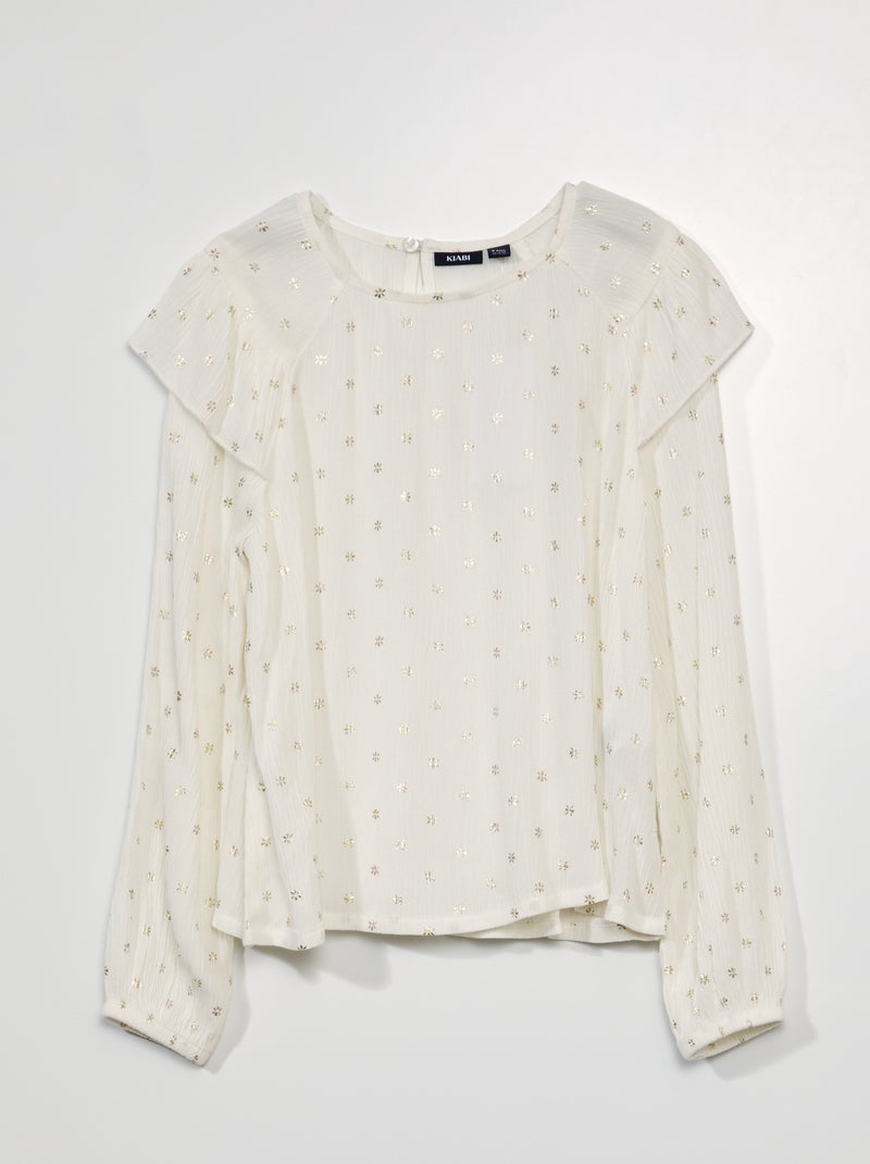 Blusa vaporosa con estampado BEIGE - Kiabi