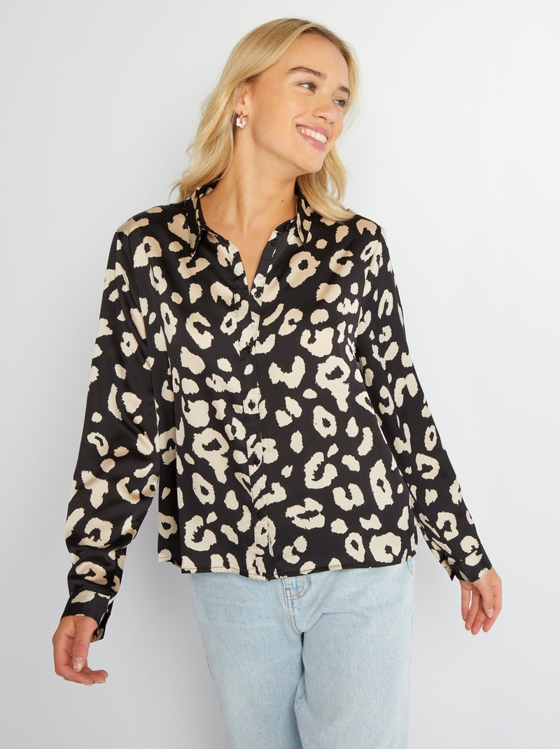 Blusa vaporosa con estampado 'JDY' leopardo - Kiabi