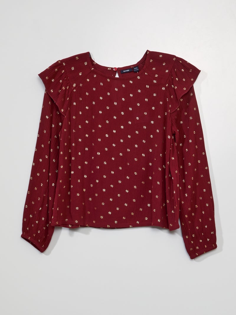 Blusa vaporosa con estampado ROJO - Kiabi