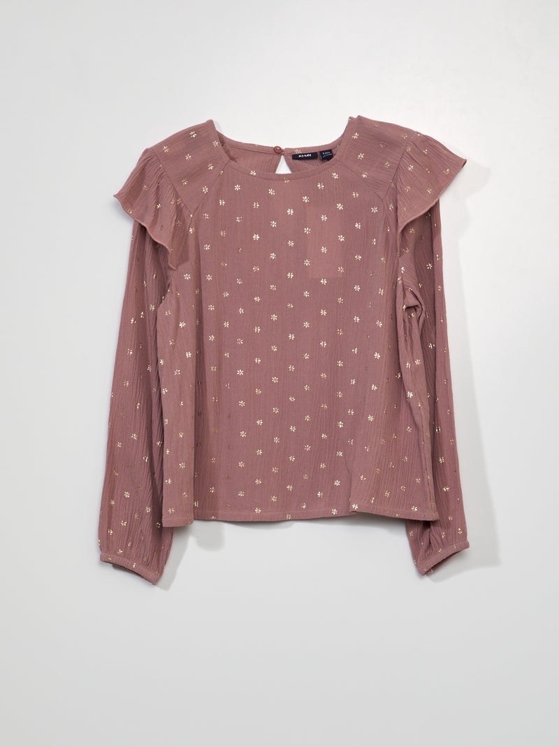 Blusa vaporosa con estampado ROSA - Kiabi
