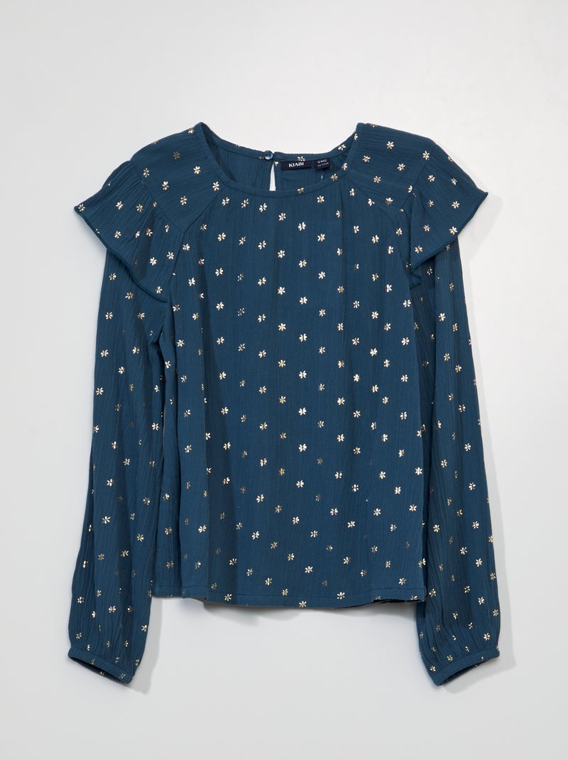 Blusa vaporosa con estampado VERDE - Kiabi