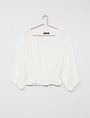 camisa blanca niña kiabi