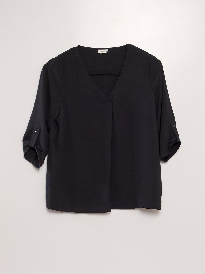 Blusa vaporosa con manga 3/4 'JDY' Negro - Kiabi